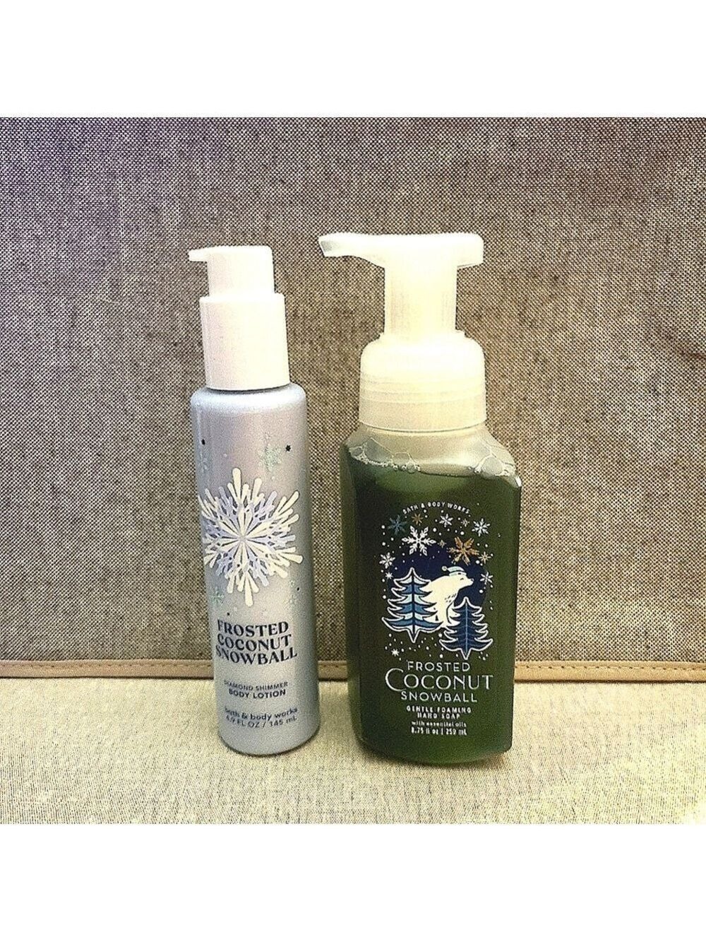 FROSTED COCONUT SNOWBALL DIAMOND SHIMMER BODY LOTION & FOAMING HAND SOAP SET